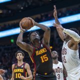 Clint Capela (15) et les Hawks joueront les quarts de finale de la NBA Cup KEYSTONE/AP/Erik Rank